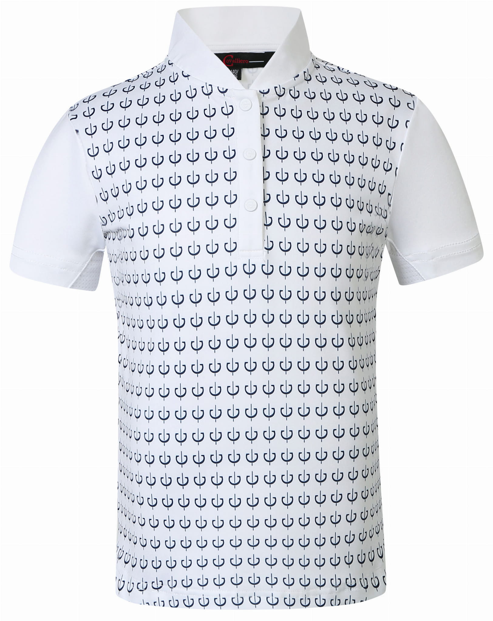 Koszulka konkursowa dziecięca White Dark Navy Covalliero S/S 2024 - Cavalo